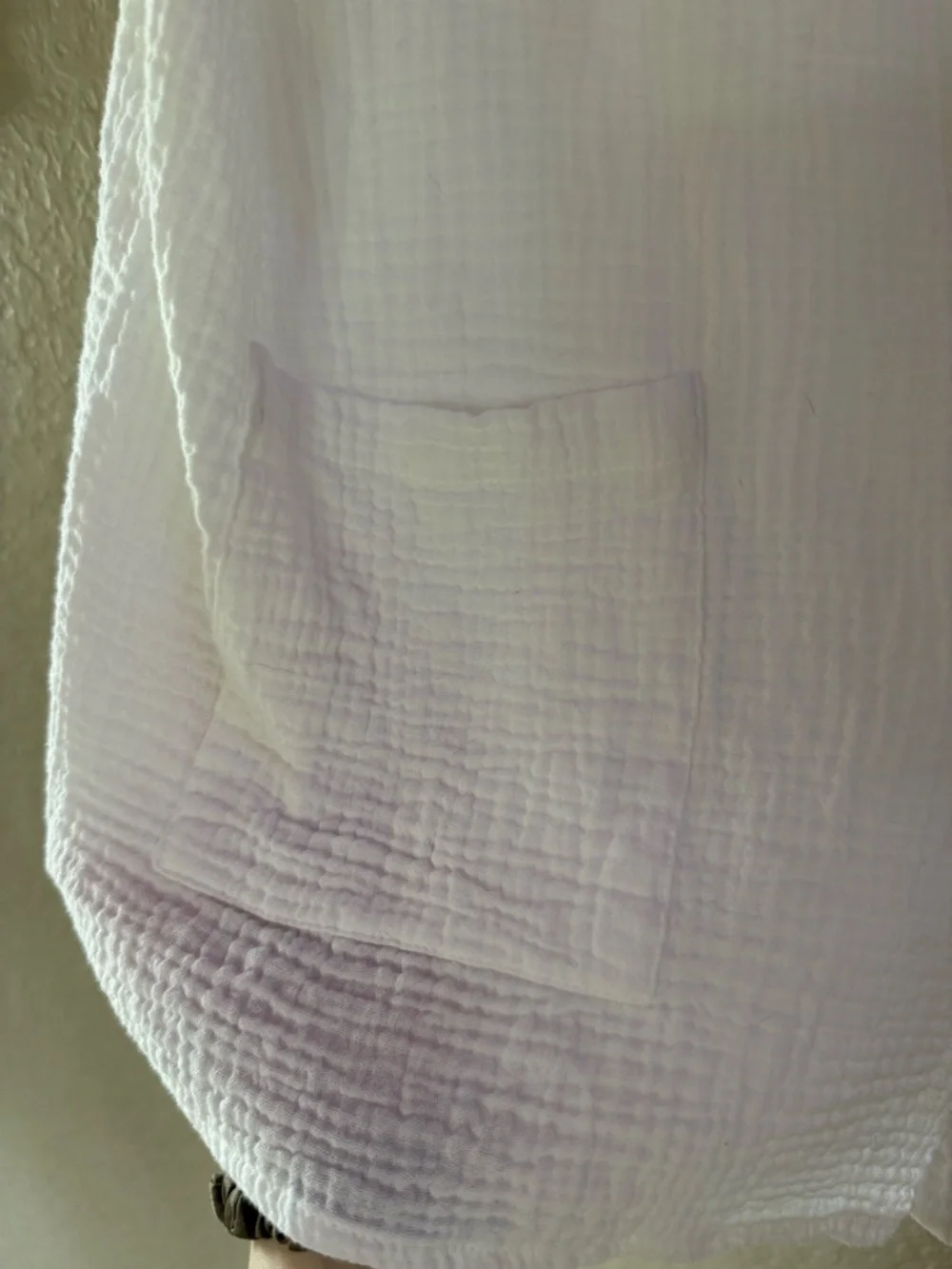 White Sleeveless Button-Front Gauze Romper Coverup - Picture 3 of 3